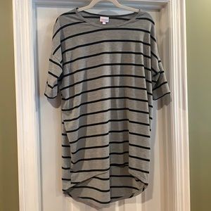 Irma tunic top Grey with black stripes